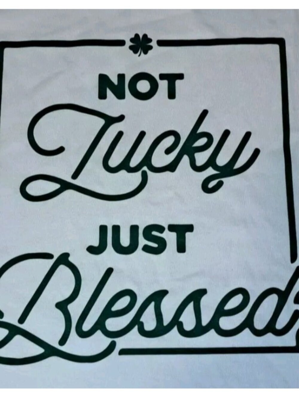 Press Lab Women's XL White Green Tee shirt Not Lucky Just Blessed New
